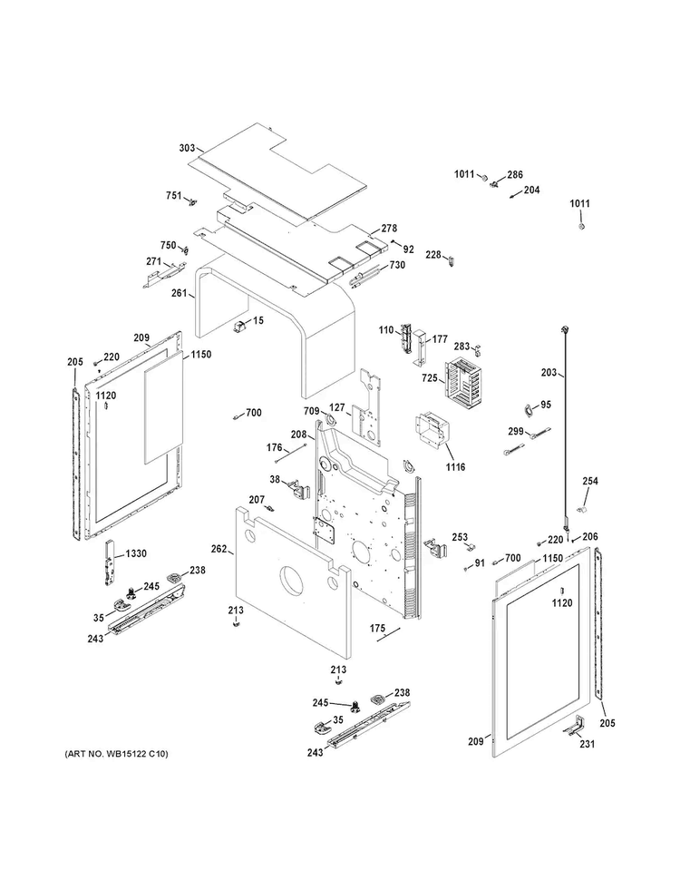 Body Parts Diagram and Parts List for CGS990SET7SS  General Electric Range