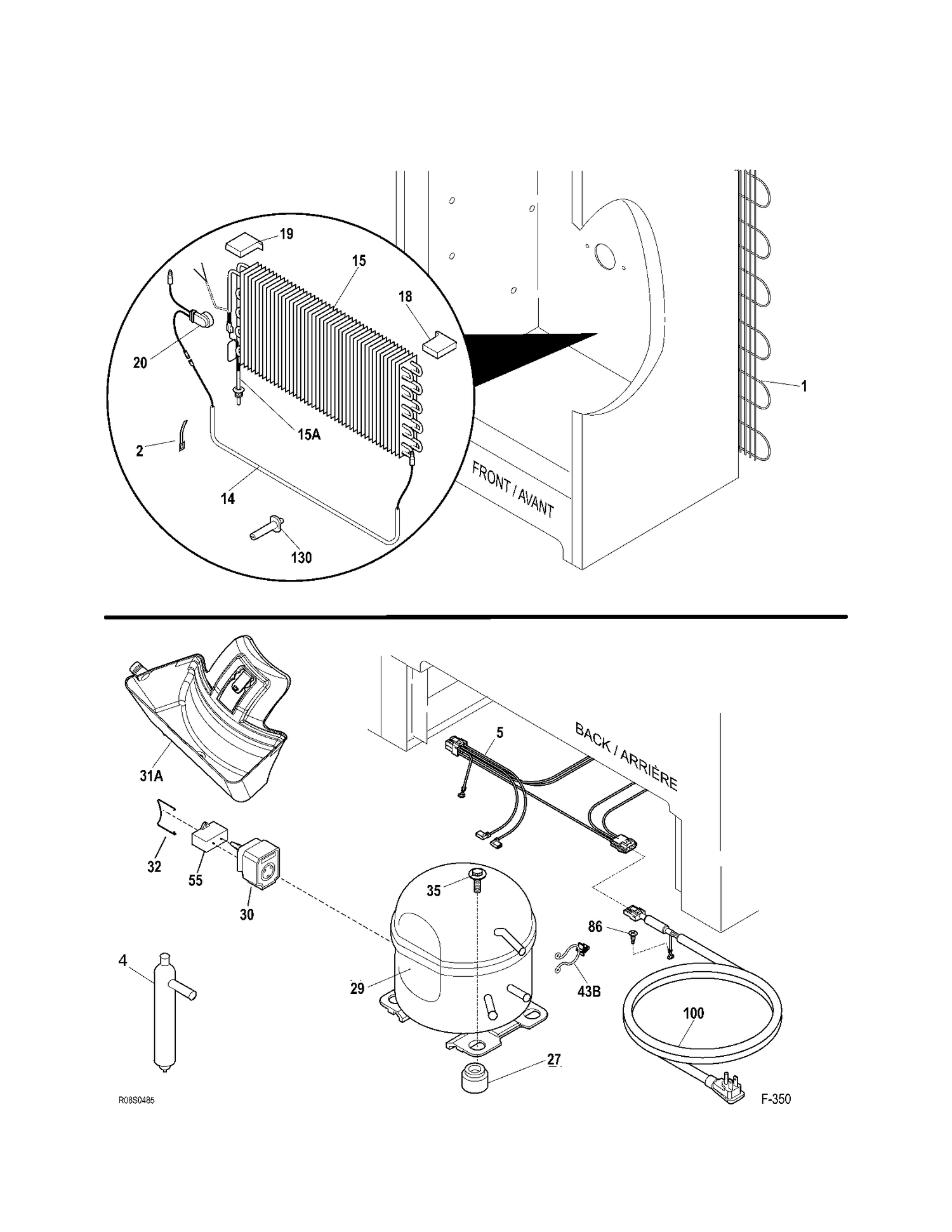 SYSTEM Diagram and Parts List for FUF17SVDRWW  General Electric Freezer
