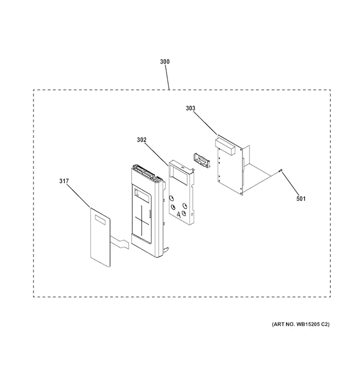 Control Parts Diagram and Parts List for JNM3161DF2WW  General Electric Microwave