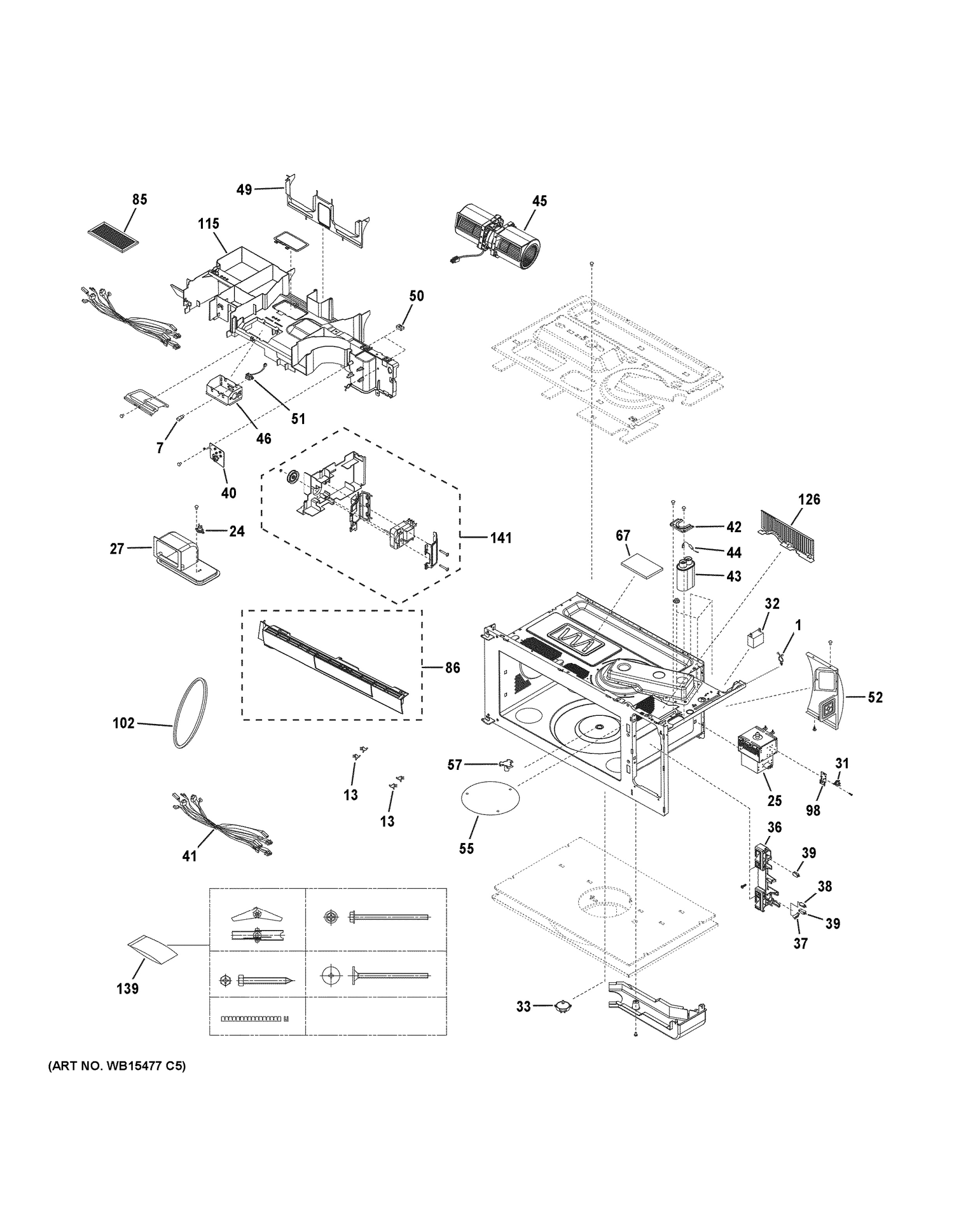 OVEN CAVITY PARTS 1 Diagram and Parts List for CVM9179EL1DS  General Electric Range