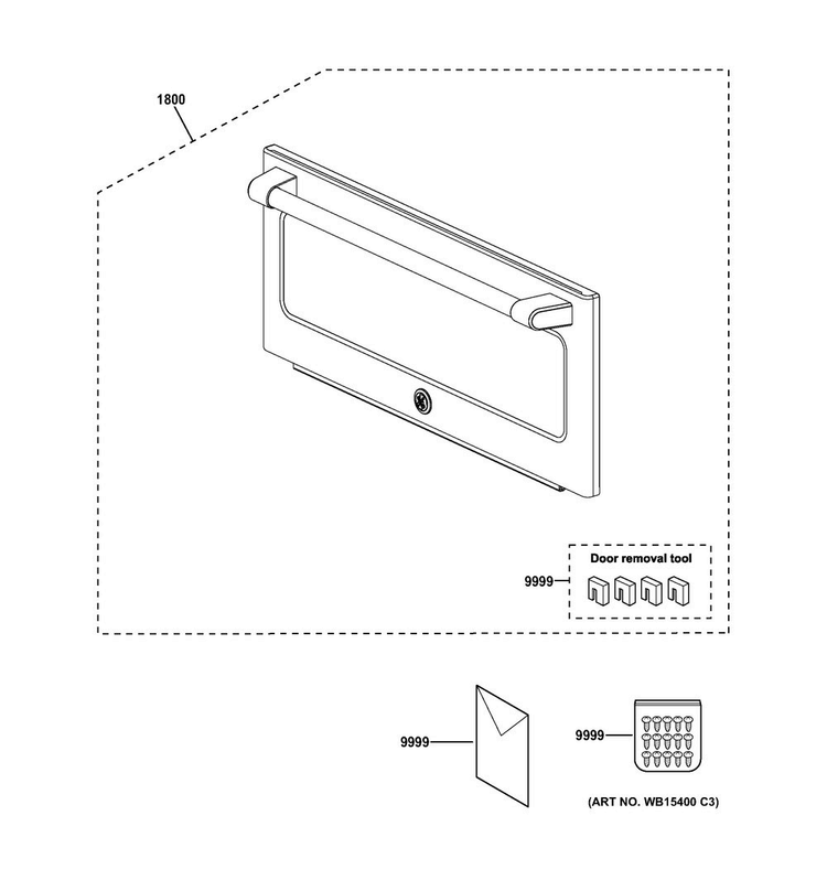 Door Parts Diagram and Parts List for CSB9120SJ2SS  General Electric Microwave