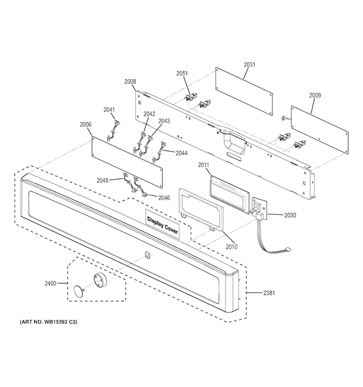 Control Panel Diagram and Parts List for JK3800SH2SS  General Electric Microwave Oven Combo