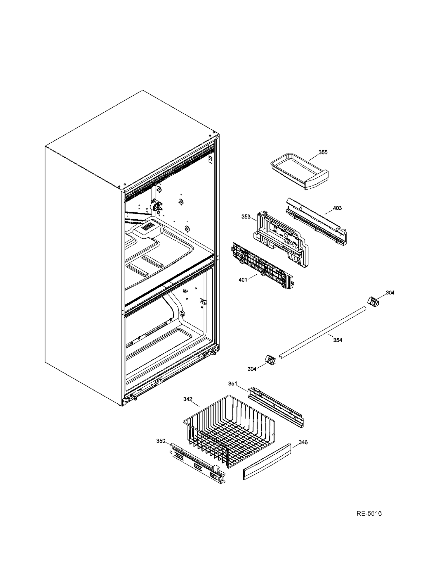FZ BASKETS Diagram and Parts List for GFMS5HFFASS  General Electric Refrigerator