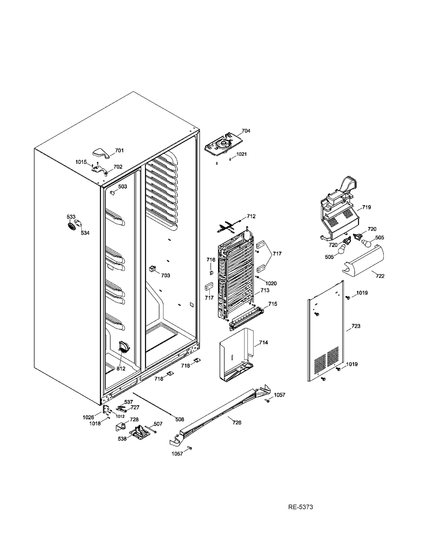 FZ FUNCTIONAL PARTS Diagram and Parts List for PSC23MGTDWW  General Electric Refrigerator
