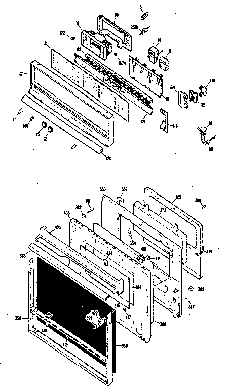 Control & Door Diagram and Parts List for JKP16G0J3  General Electric Wall Oven