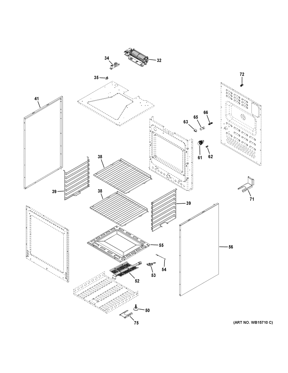 Body Parts Diagram and Parts List for PLS624DT1BB  General Electric Range