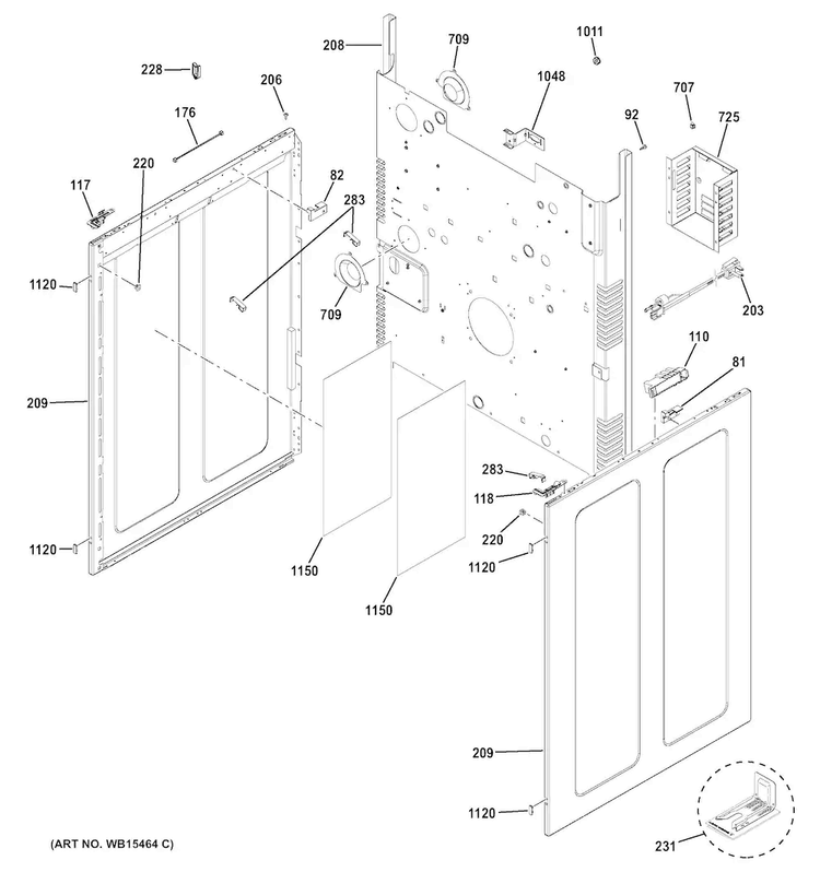 Body Parts Diagram and Parts List for JGB860EEJ4ES  General Electric Range