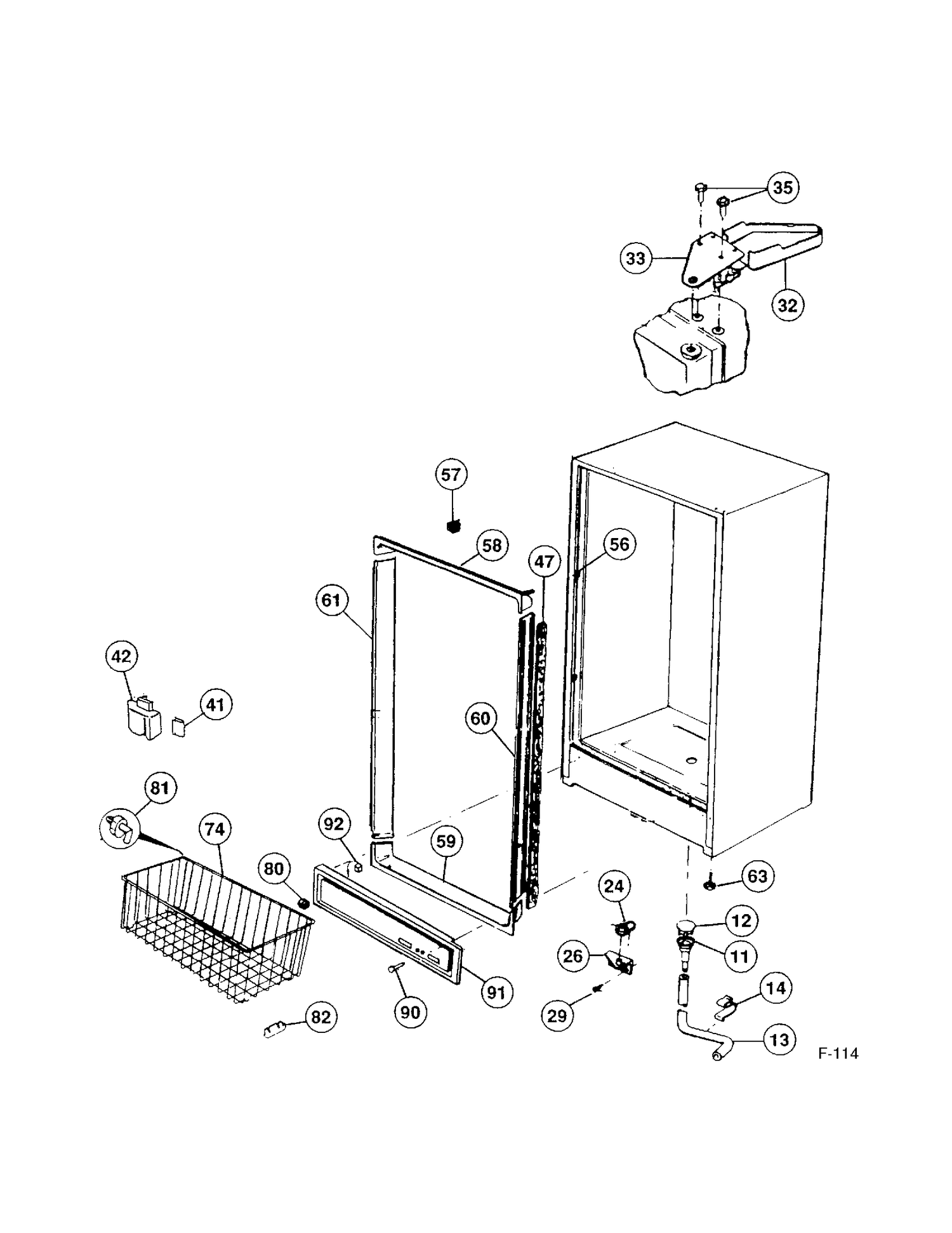 FREEZER Diagram and Parts List for 86160  General Electric Freezer