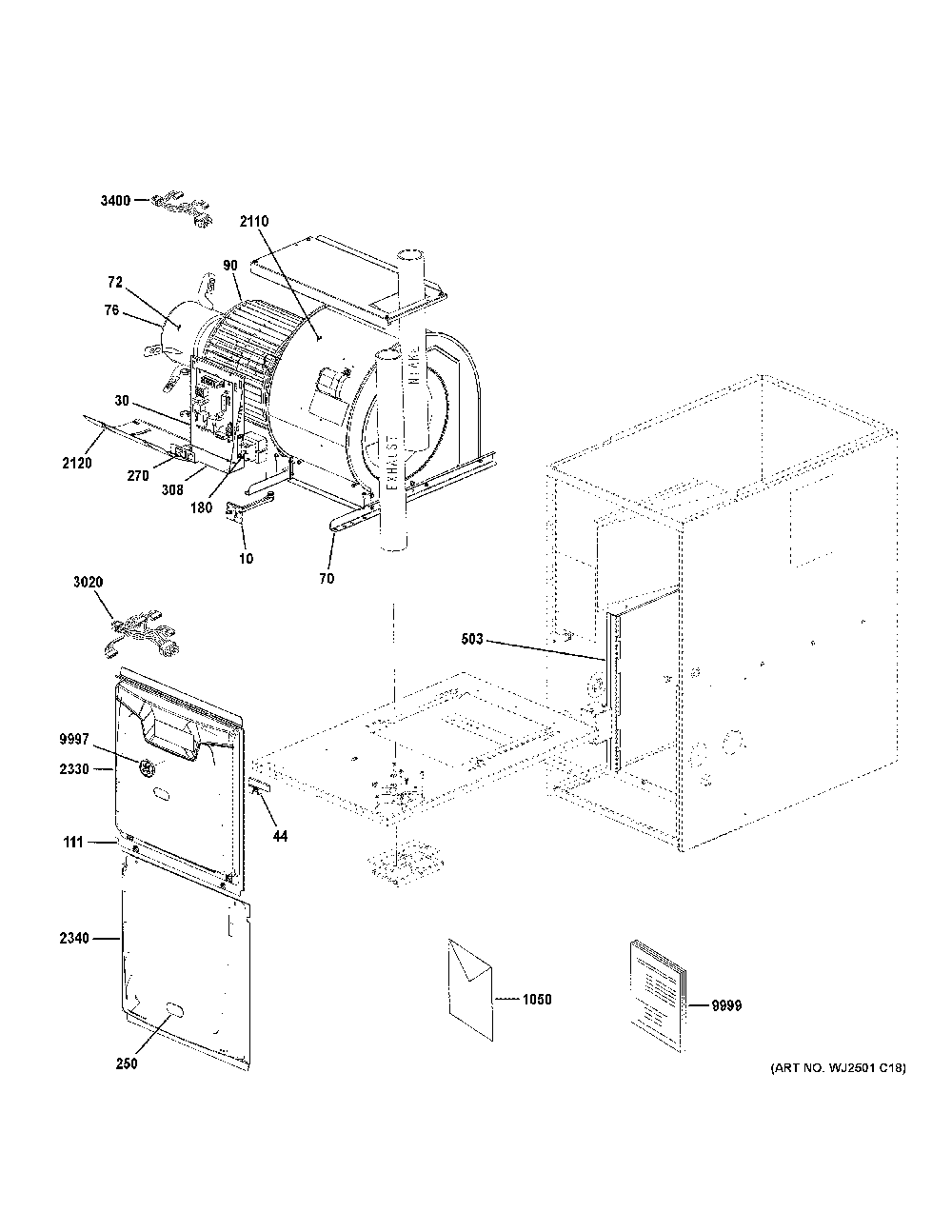 Cabinet Diagram and Parts List for NF80X060V3A05  General Electric Furnace