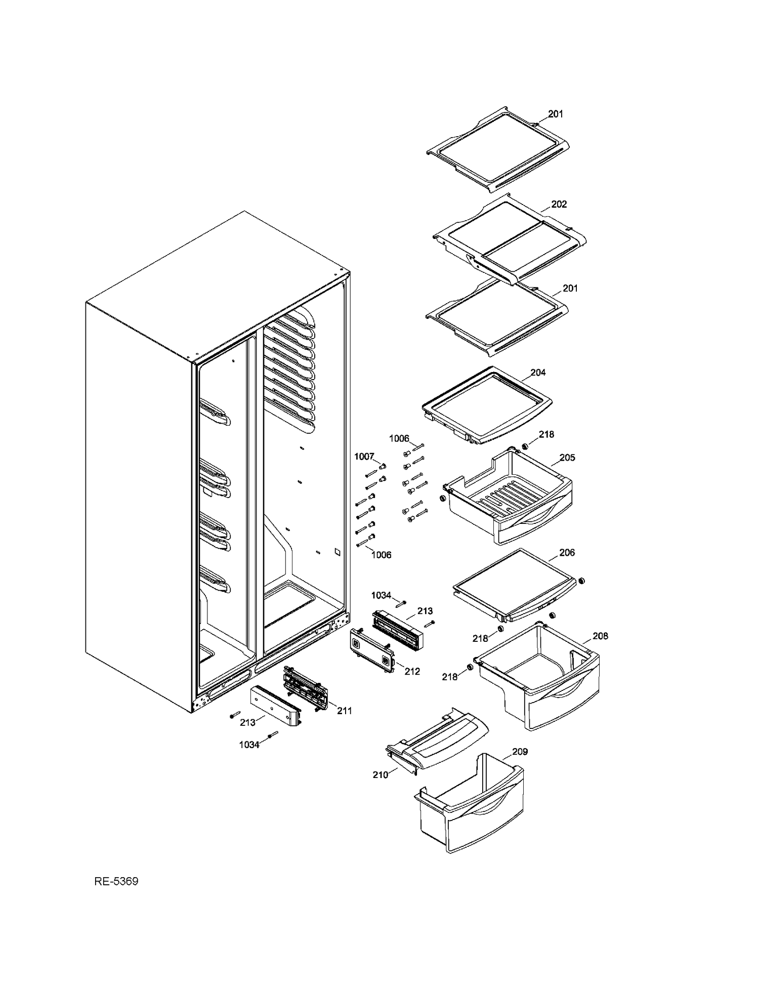 FF SHELVES Diagram and Parts List for PSC23MGTDWW  General Electric Refrigerator