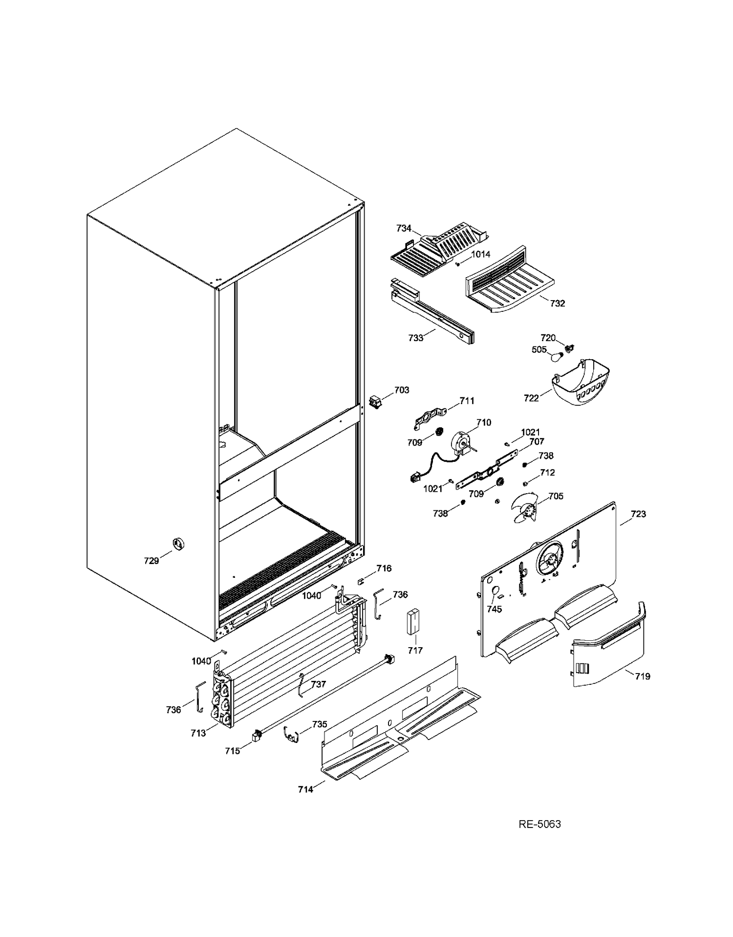 FZ FUNCTIONAL PARTS Diagram and Parts List for GDRS0HBDARSS  General Electric Refrigerator