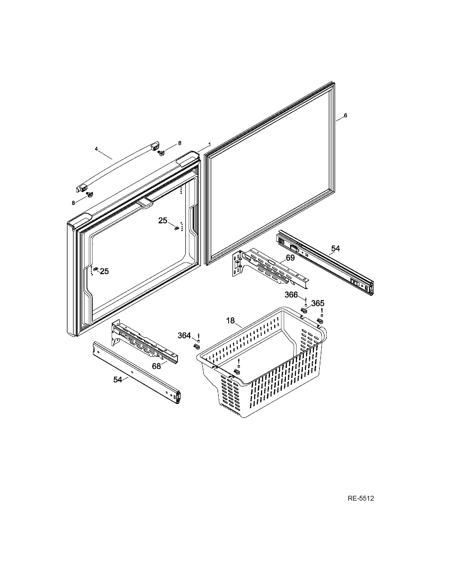 FZ DOOR Diagram and Parts List for GFMS5HFFASS  General Electric Refrigerator