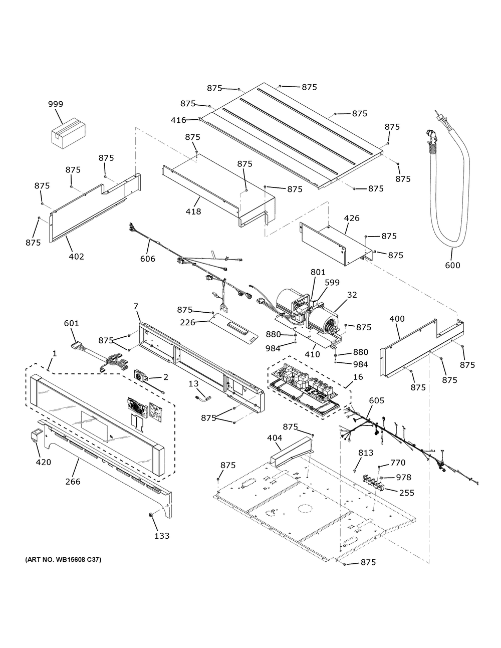 Control Panel Diagram and Parts List for PKS7000SN4SS  General Electric Wall Oven