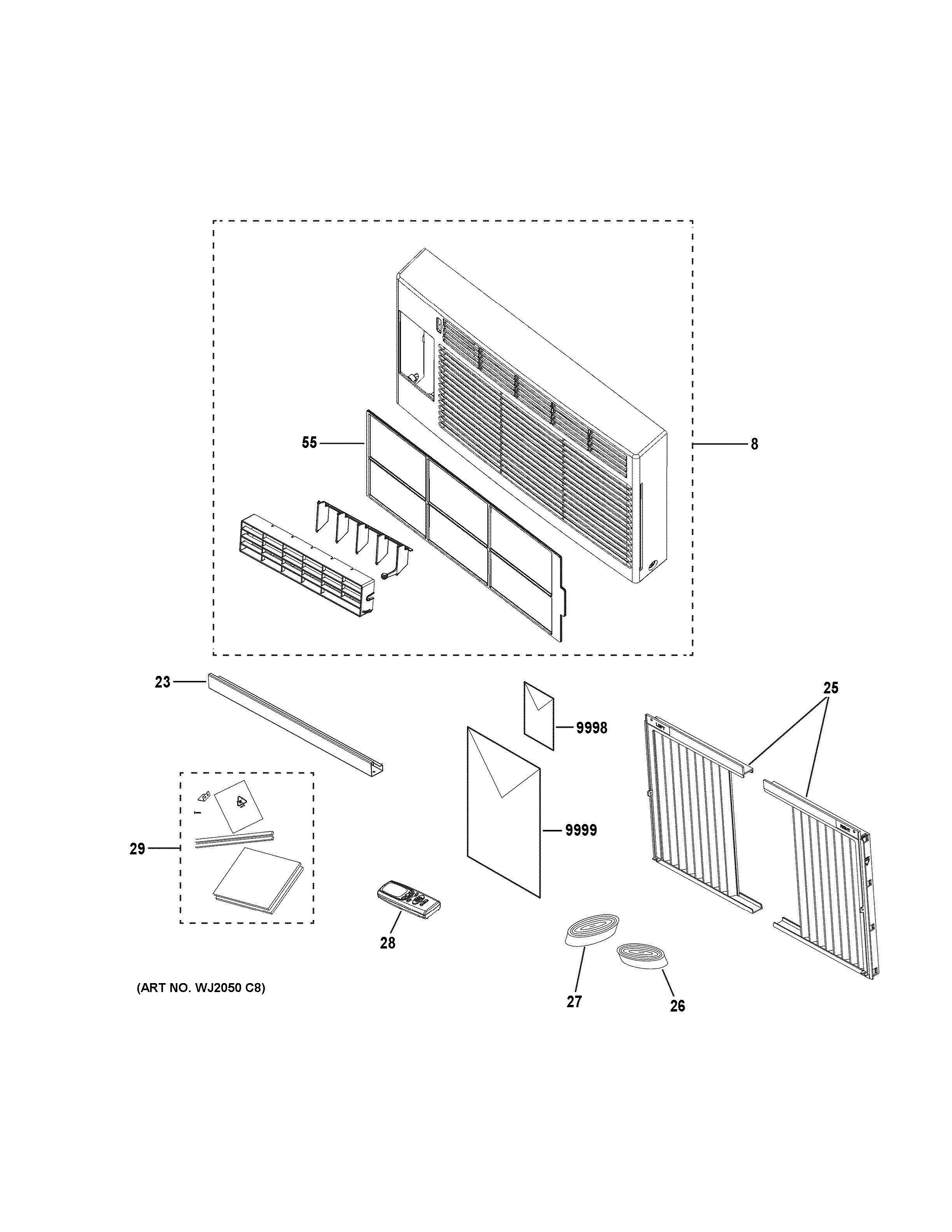 ROOM AIR CONDITIONER Diagram and Parts List for AEV05LXQ1  General Electric Air Conditioner