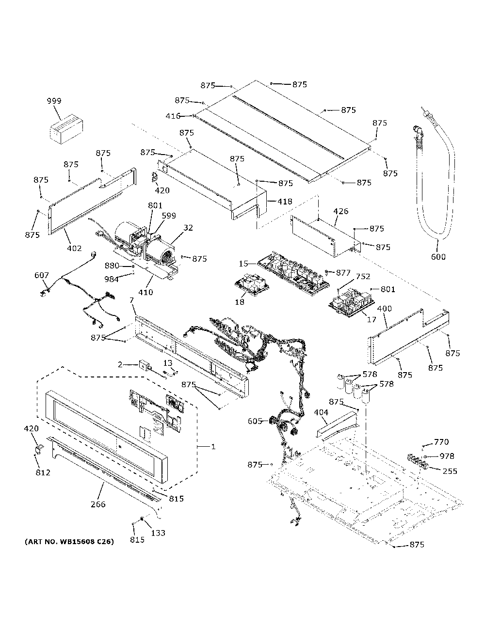 Control Panel Diagram and Parts List for ZTSX1DPSN1SS  General Electric Wall Oven