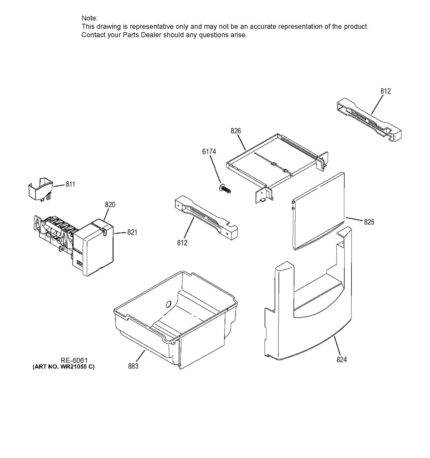ICE MAKER & DISPENSER Diagram and Parts List for ZIS420NHB  General Electric Refrigerator