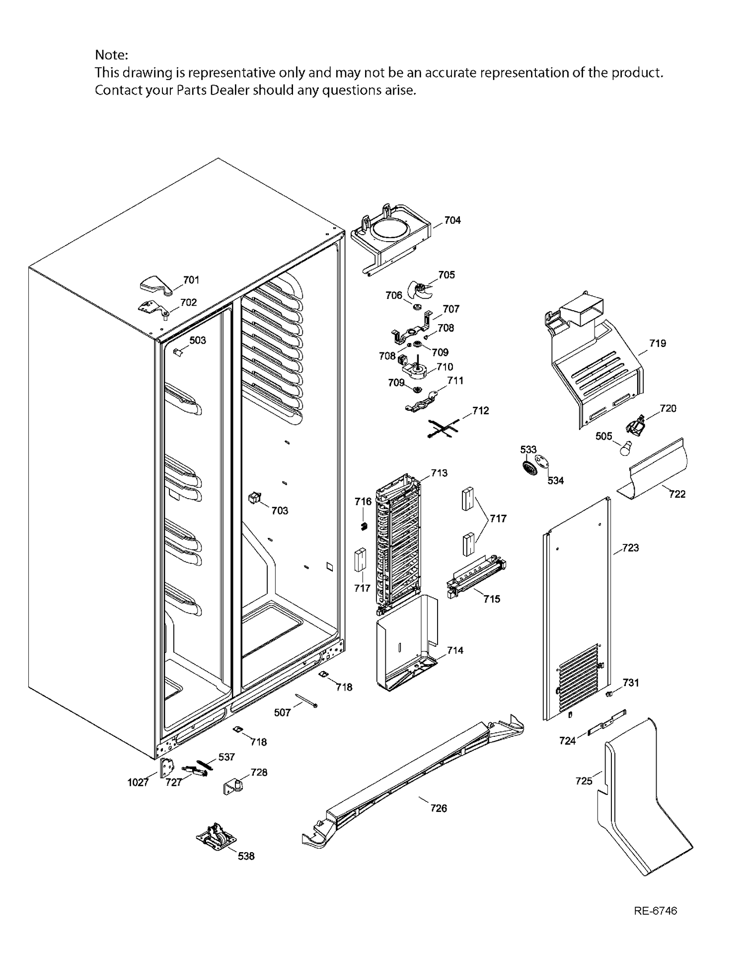 FZ FUNCTIONAL PARTS Diagram and Parts List for GSRC3QGXHFBB  General Electric Refrigerator