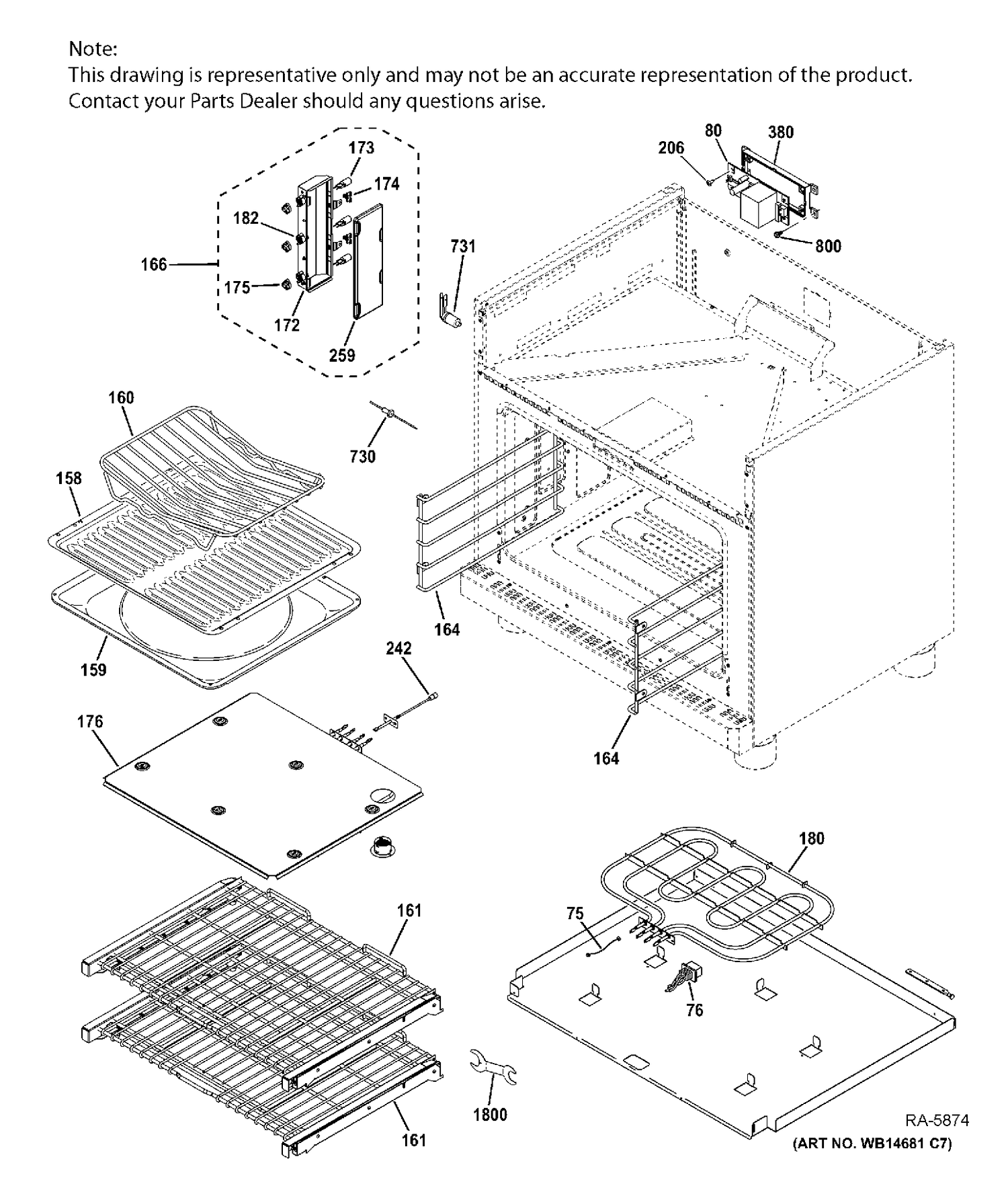 OVEN CAVITY PARTS Diagram and Parts List for ZDP366NP6SS  General Electric Range