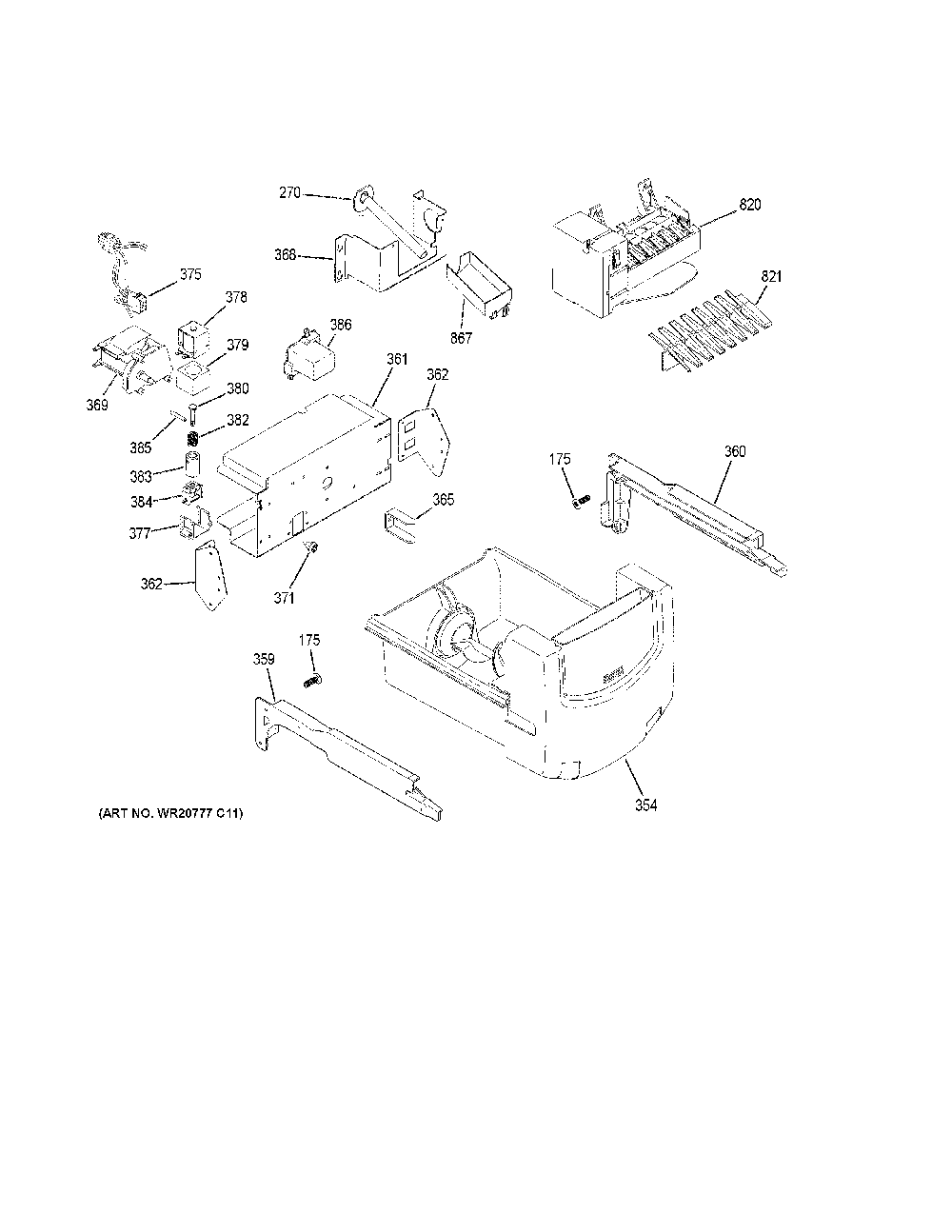Ice maker & dispenser Diagram and Parts List for GSS23HSHRCSS  General Electric Refrigerator