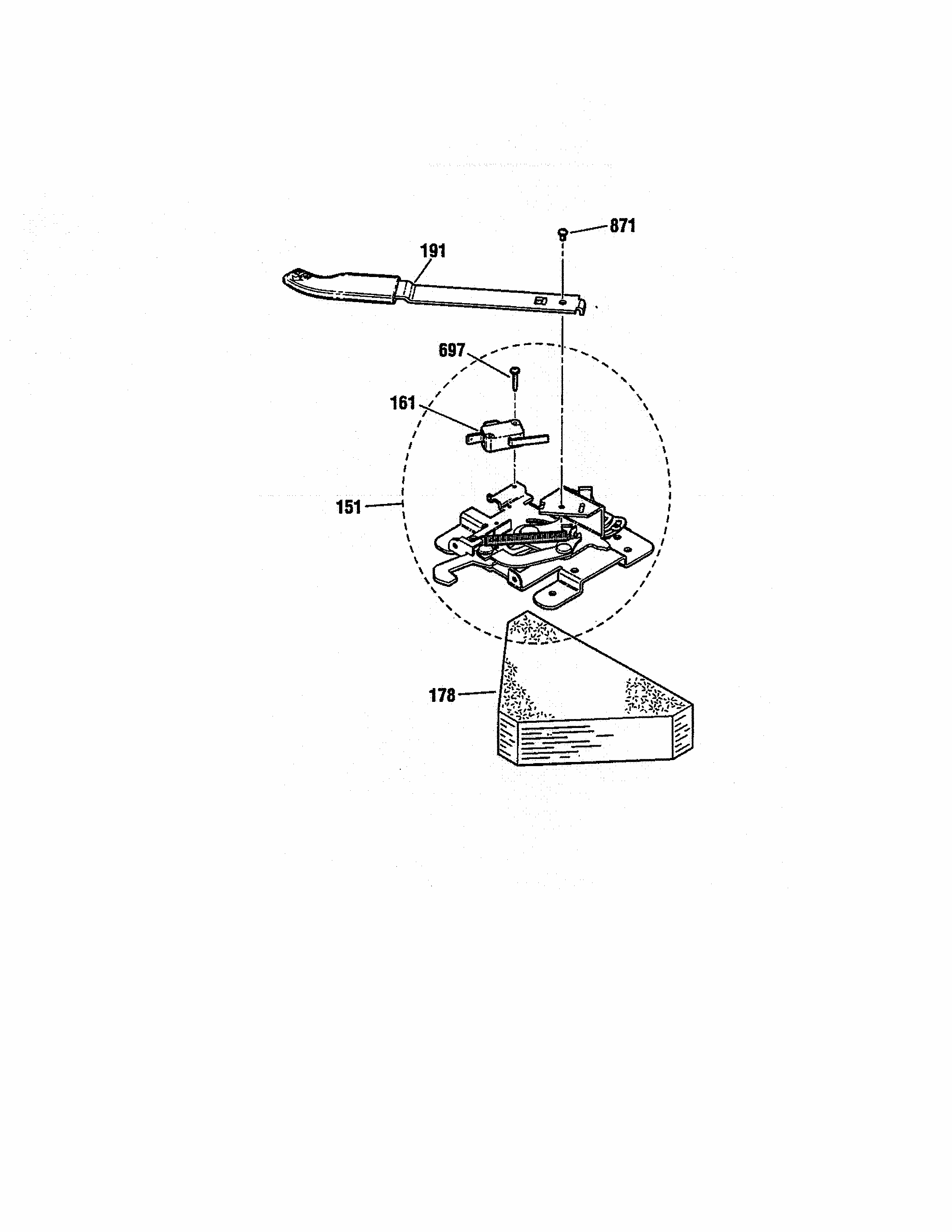 Door Lock Diagram and Parts List for 91193401993  Kenmore Range