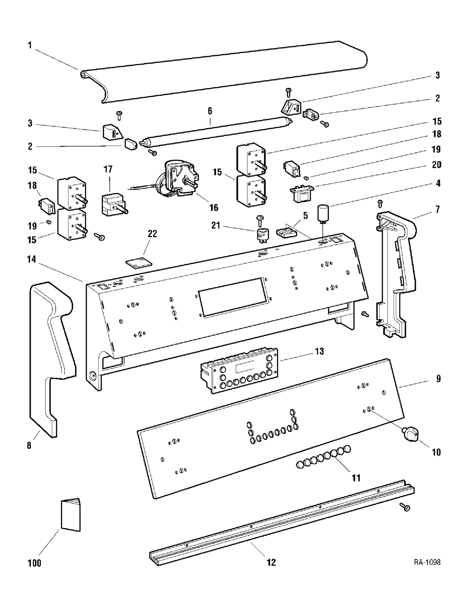 BACKGUARD Diagram and Parts List for 12771-1  General Electric Range