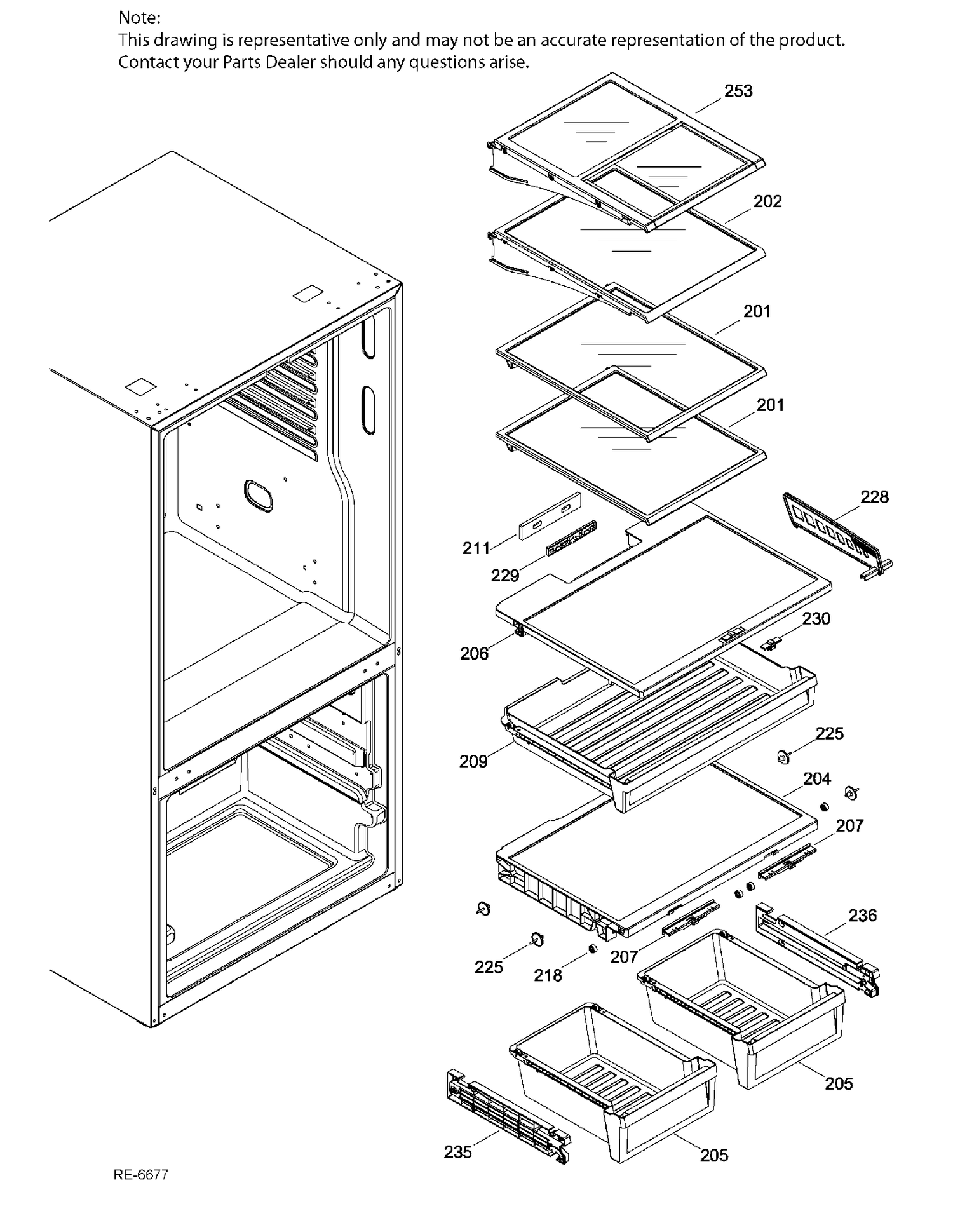 FF SHELVES Diagram and Parts List for CFE24SSKAKSS  General Electric Refrigerator