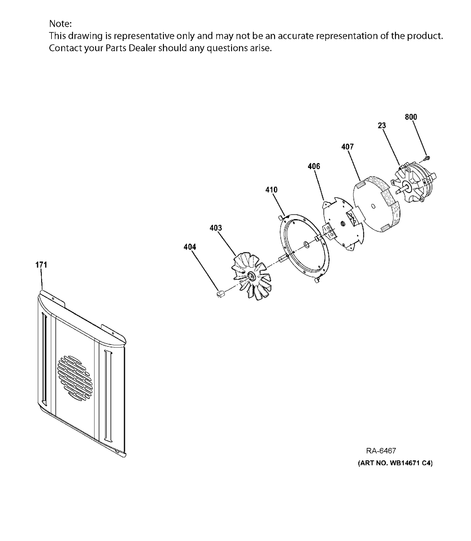 SMALL CONVECTION FAN Diagram and Parts List for ZGP486NDR4SS  General Electric Range