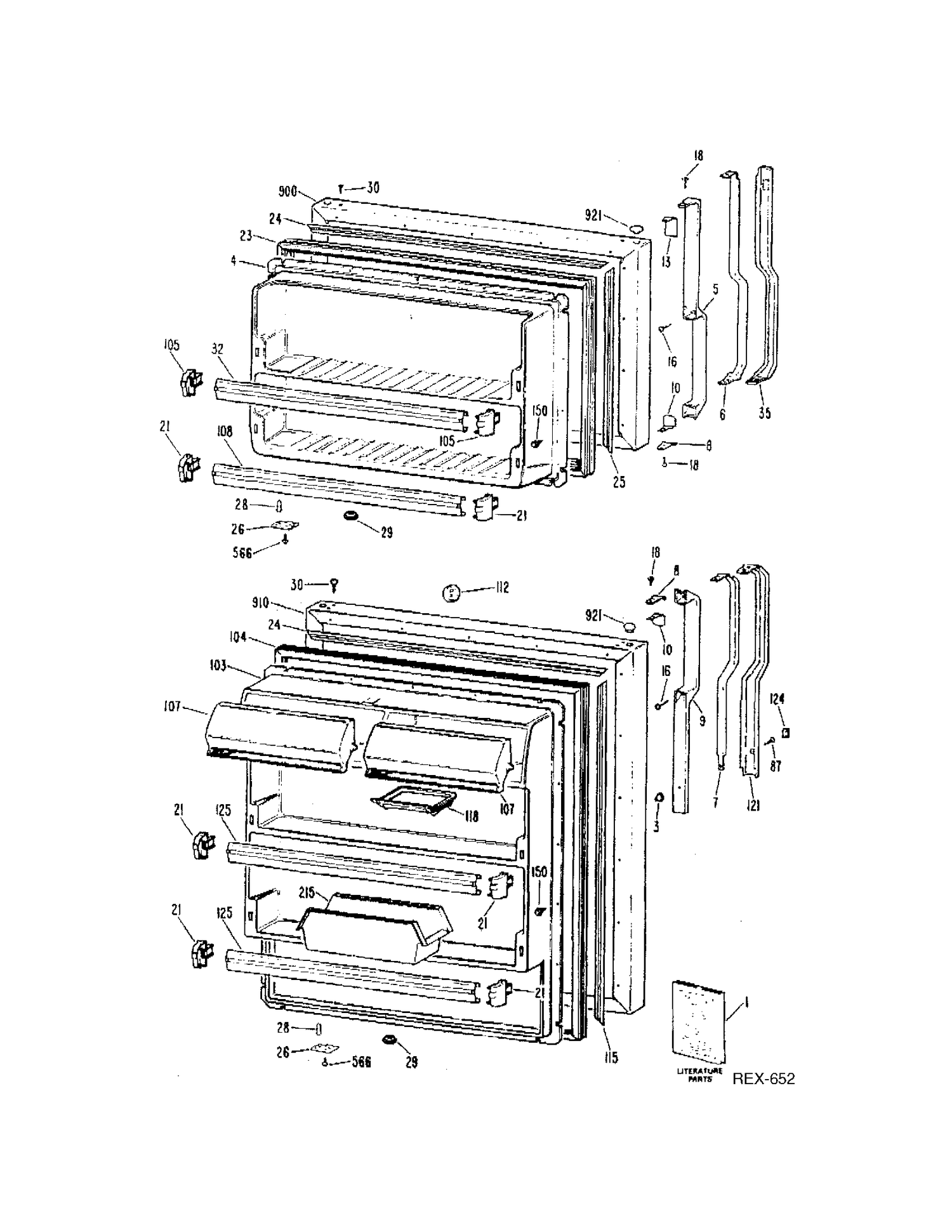 DOOR ASSEMBLY Diagram and Parts List for 31880  General Electric Refrigerator