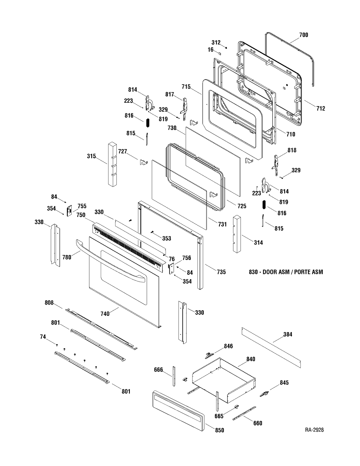 CONTROLS & COOKTOP Diagram and Parts List for RCB787DN1WW  General Electric Range