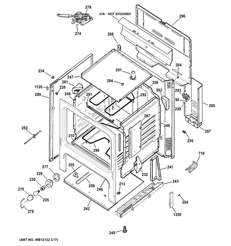 Body Parts Diagram and Parts List for RB758DP2BB  Hotpoint Range
