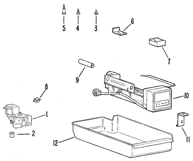 Icemaker Accessory Kit Parts Diagram and Parts List for 8338  General Electric Ice Maker
