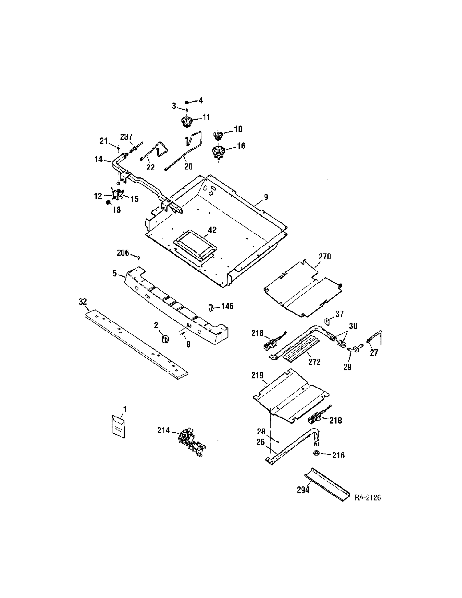 GAS PARTS Diagram and Parts List for JGBP35SEL1SS  General Electric Range