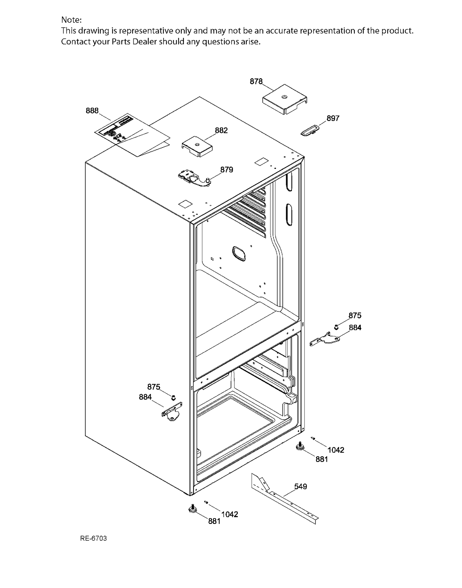 HINGE PARTS Diagram and Parts List for GDE21DSKAKSS  General Electric Refrigerator
