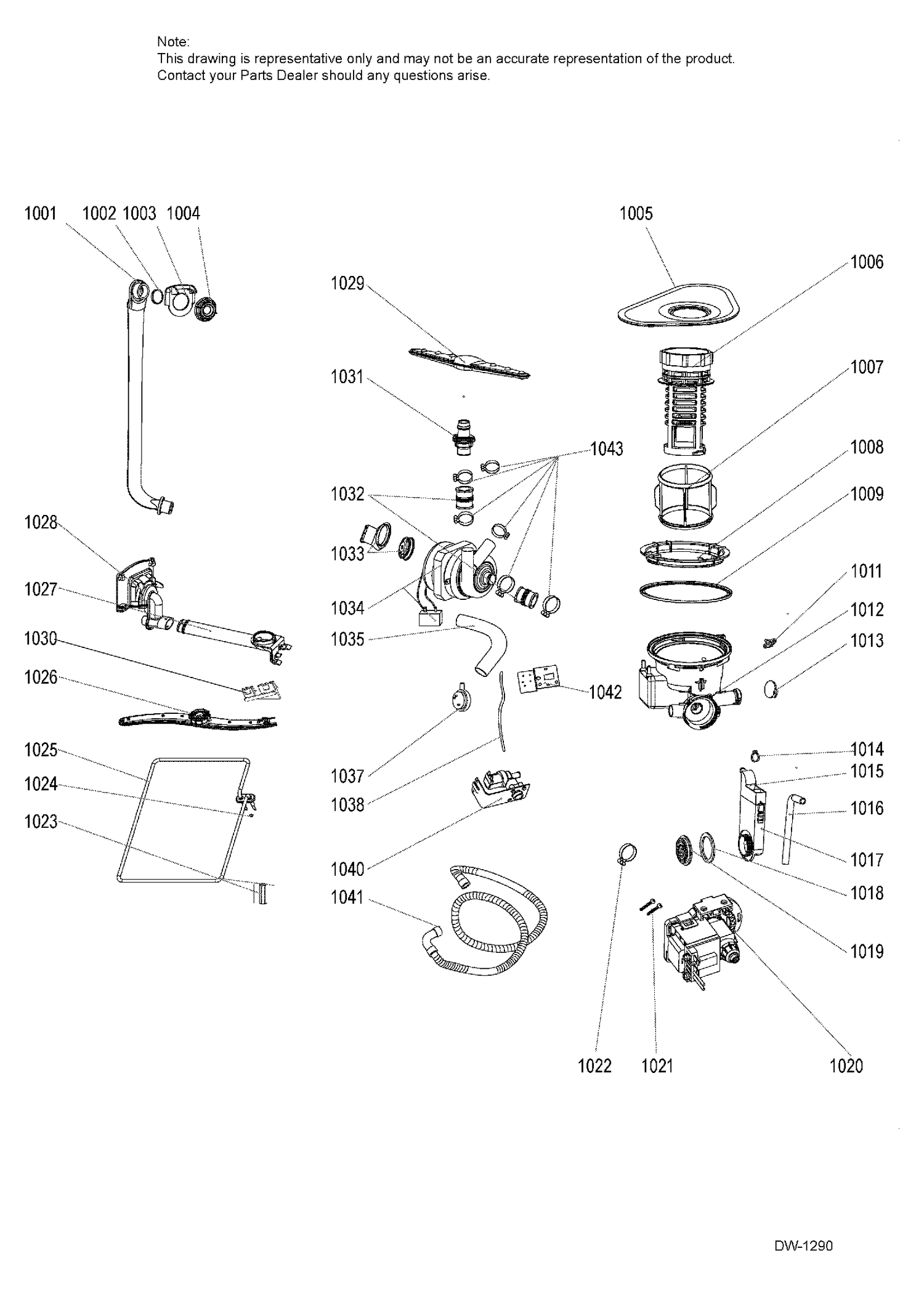 SUMP & MOTOR MECHANISM Diagram and Parts List for GSM1860V01SS  General Electric Dishwasher