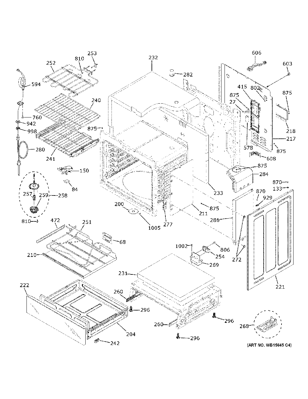 Body Parts Diagram and Parts List for CHS90XM2N5S5  General Electric Range