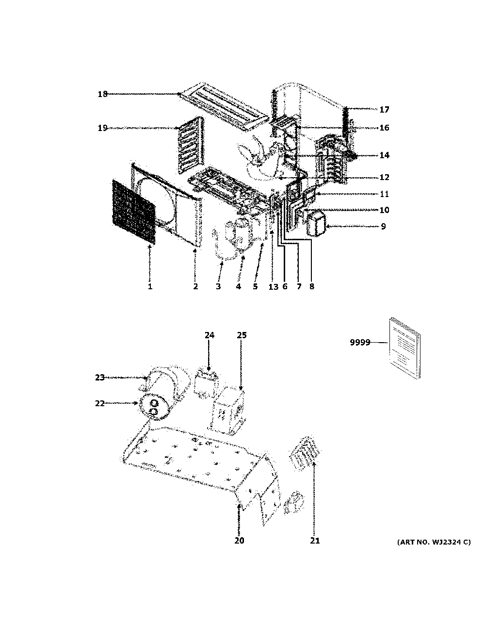 Room Air Conditioner Diagram and Parts List for UUC118WCDBA1  General Electric Air Conditioner