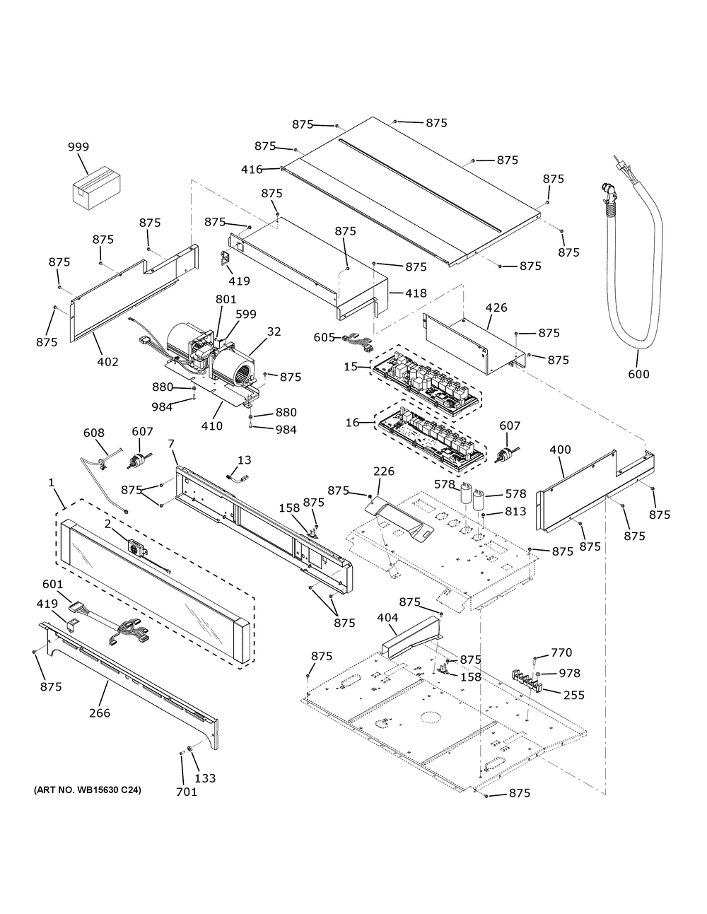 Control Panel Diagram and Parts List for PTD9000SN6SS  General Electric Wall Oven