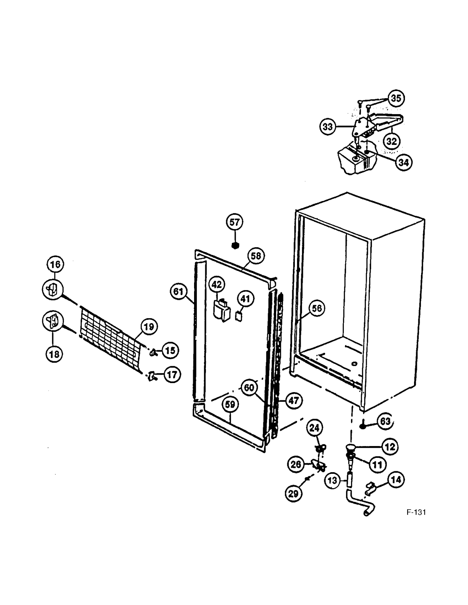 FREEZER Diagram and Parts List for 86150-1  General Electric Freezer