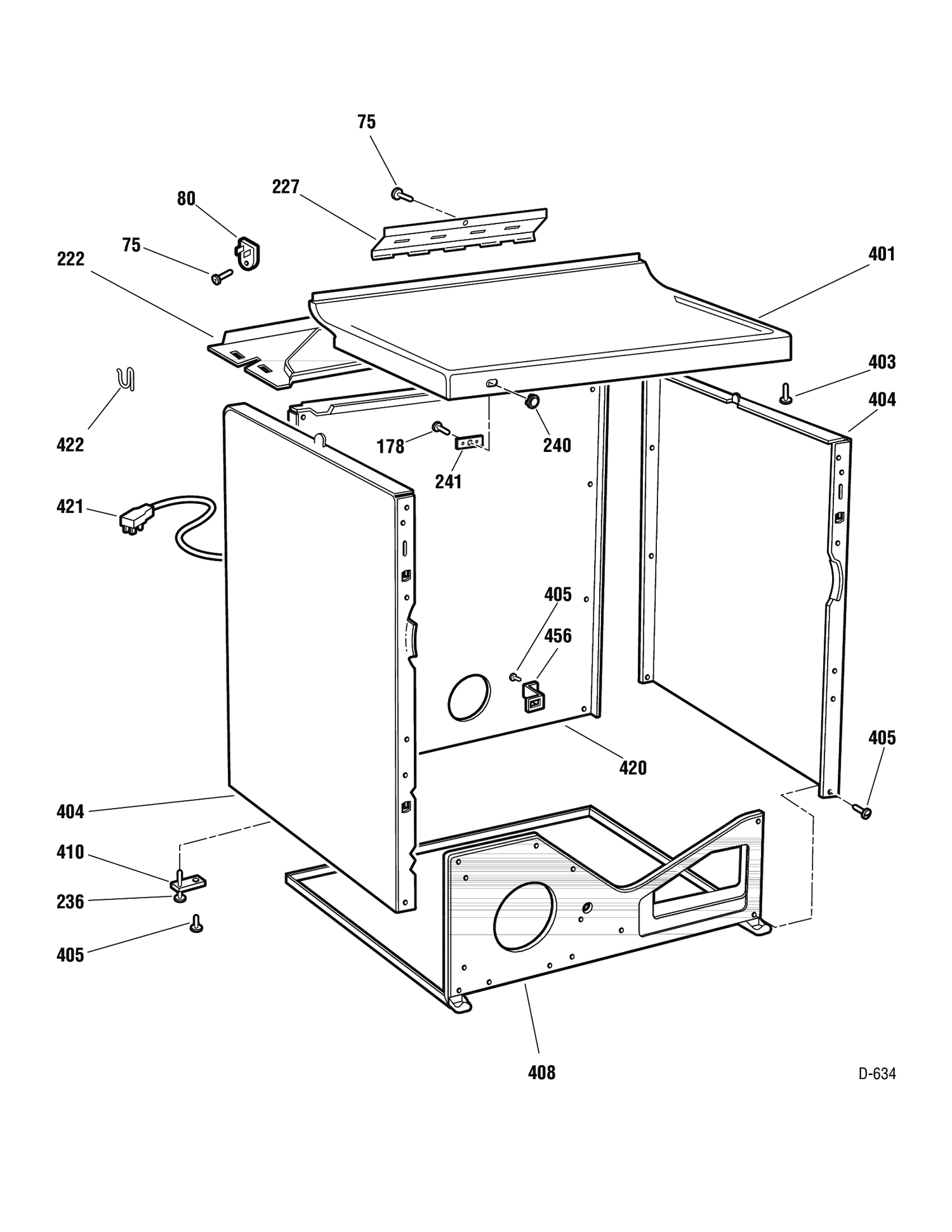 CABINET GROUP Diagram and Parts List for PCCB330EJ1WC  General Electric Washer