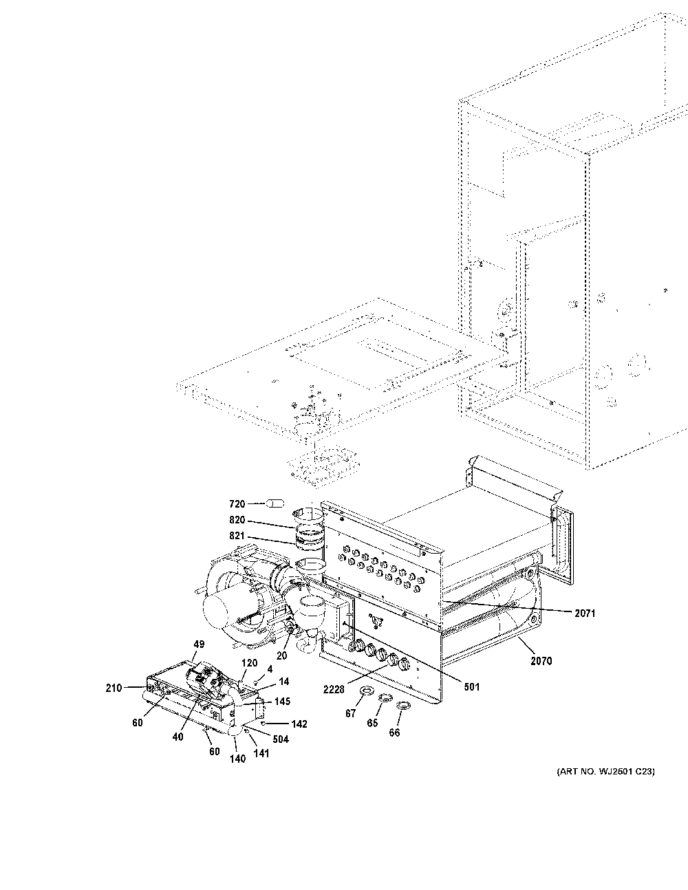 Cabinet Diagram and Parts List for NF97X060V3B02  General Electric Furnace