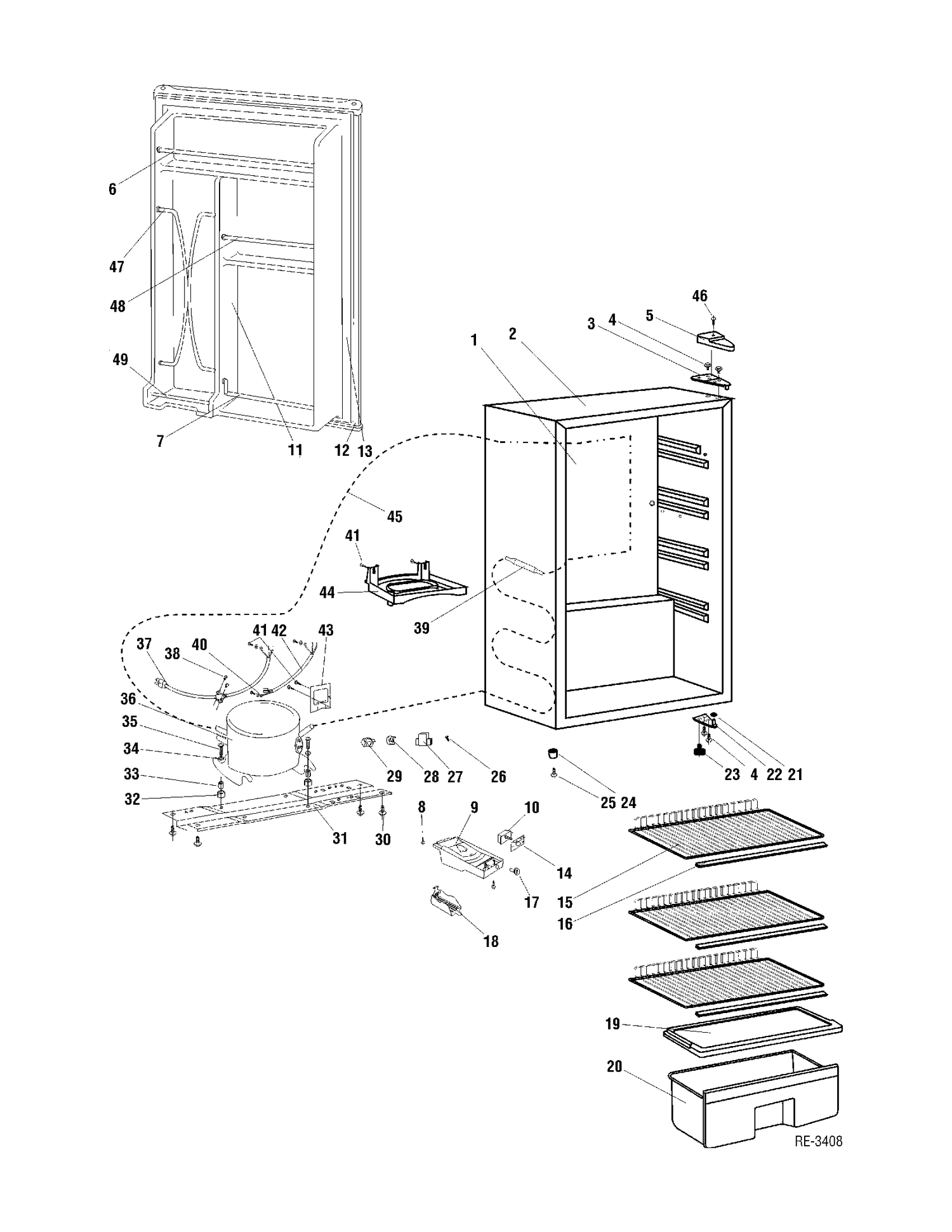 REFRIGERATOR Diagram and Parts List for MAR04BAXAWW  General Electric Refrigerator