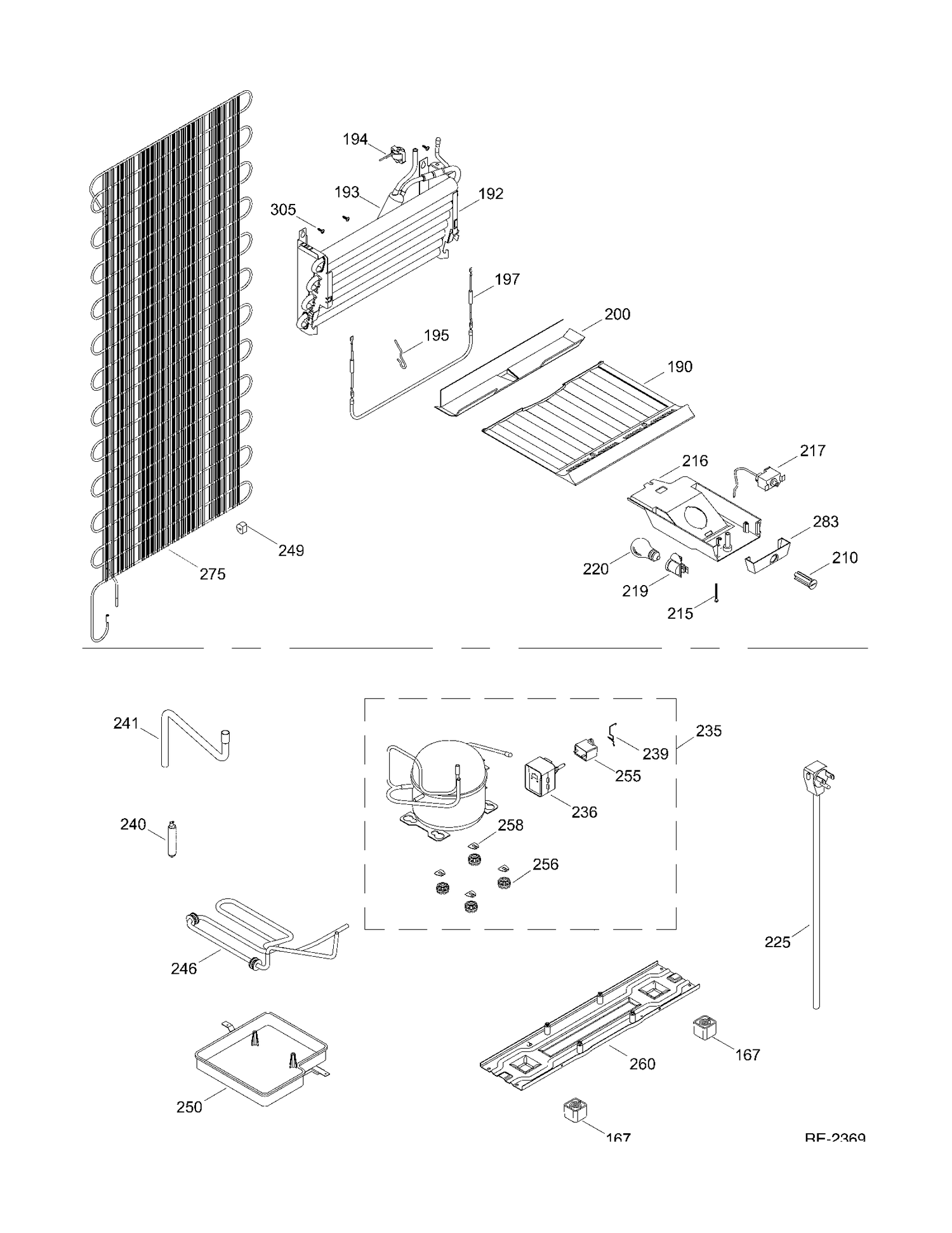 SYSTEM GROUP Diagram and Parts List for MTR10YATAWW  General Electric Refrigerator