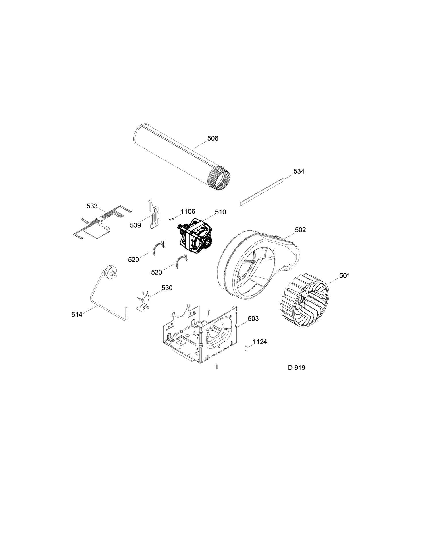 BLOWER & DRIVE ASM Diagram and Parts List for GTMS855ED0MC  General Electric Dryer