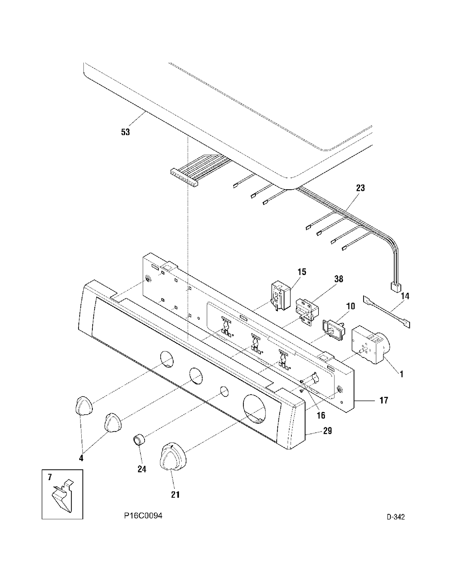 CONTROL PANEL Diagram and Parts List for PSXH43EC0WW  General Electric Dryer