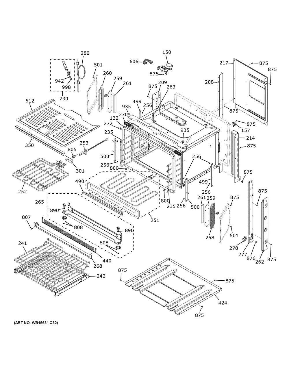 Body Parts Diagram and Parts List for ZTSX1FPSN3SS  General Electric Wall Oven