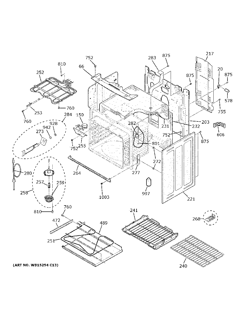 Body parts Diagram and Parts List for PB930SL5SS  General Electric Range