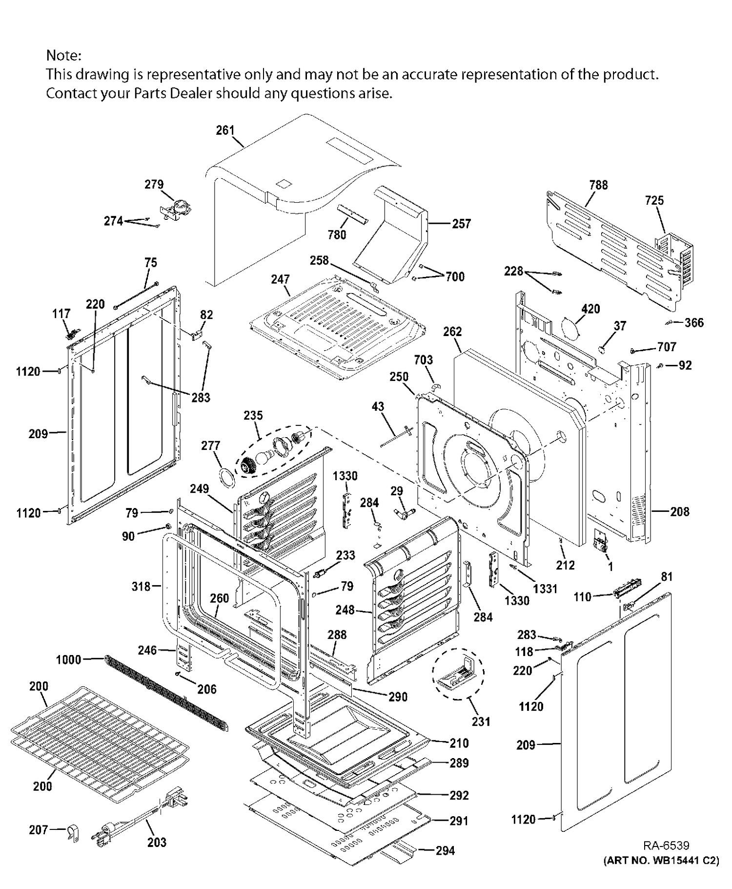 BODY PARTS Diagram and Parts List for PCGB911DEJ3WW  General Electric Range
