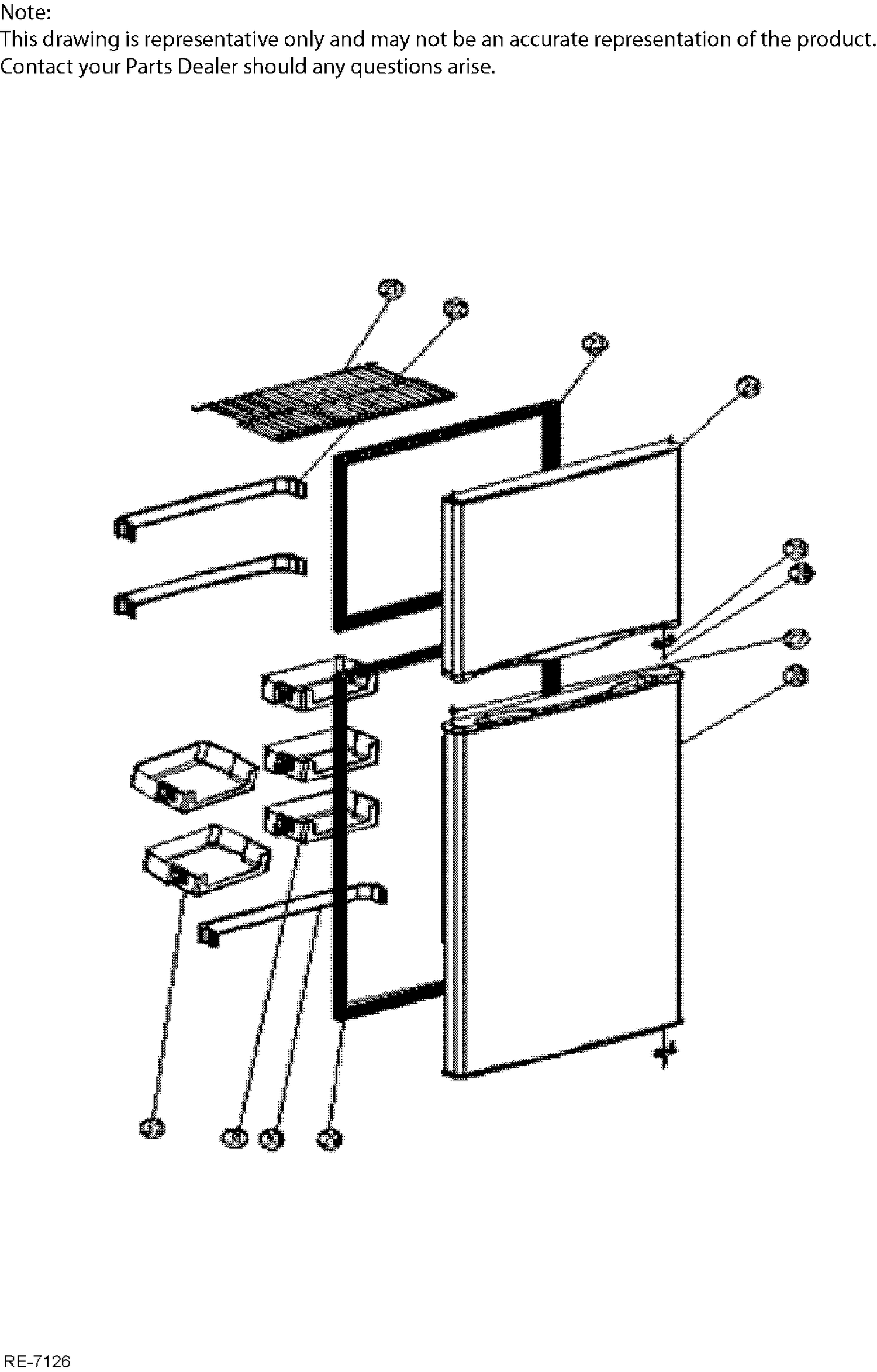 DOORS Diagram and Parts List for MPE12FSKBSB  General Electric Refrigerator