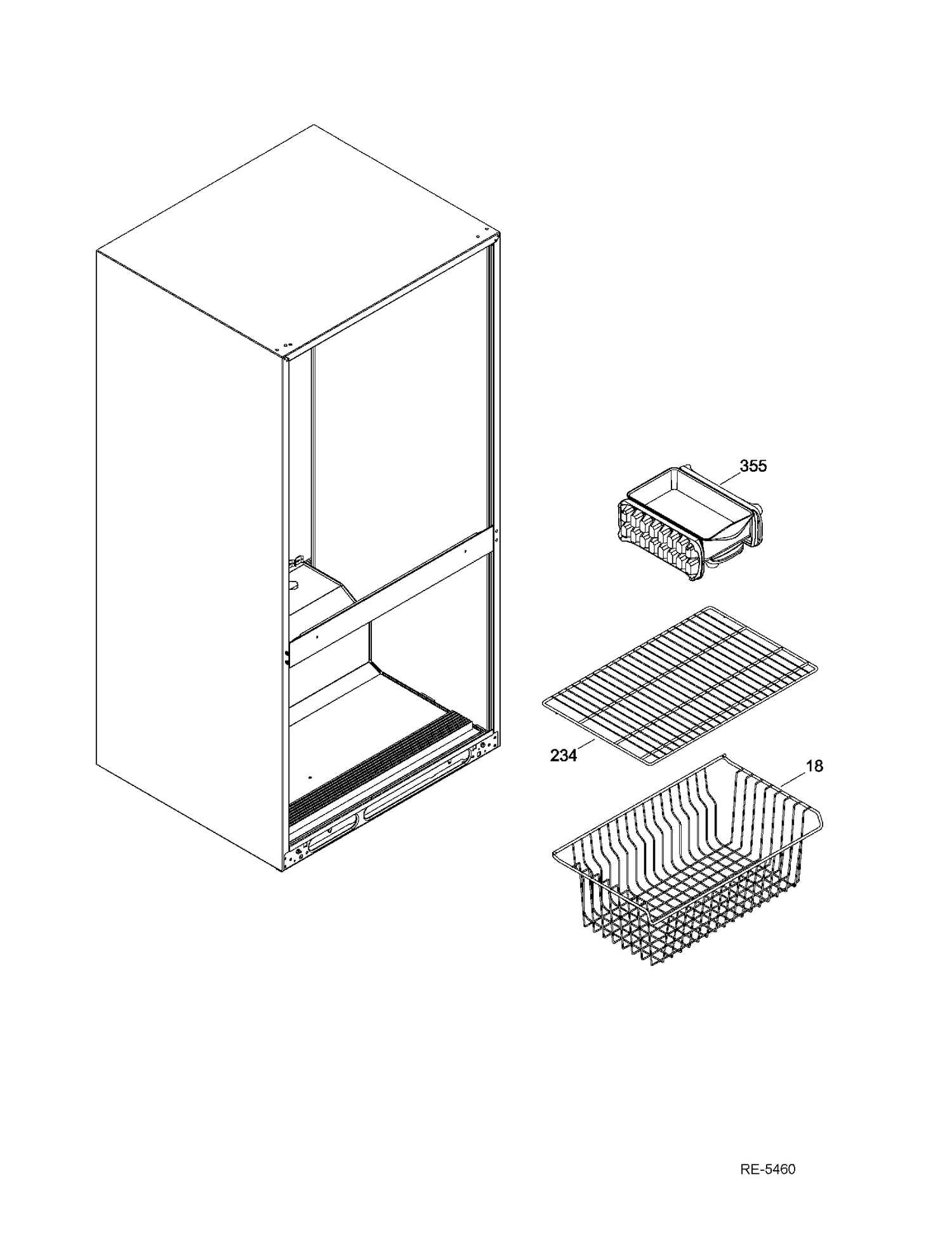 FZ BASKET Diagram and Parts List for HBRC0FADARWW  General Electric Refrigerator
