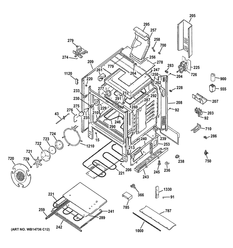 Body Parts Diagram and Parts List for CS975SD3SS  General Electric Range